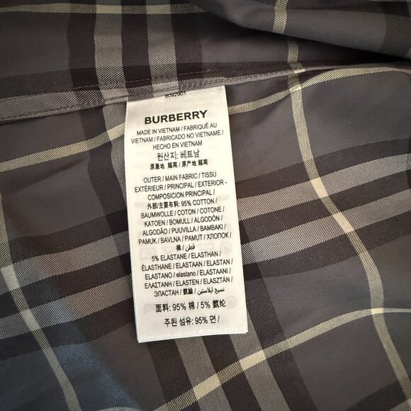 Burberry Men's SHEFFORD Gray Check Short Sleeve Shirt 8084691 - Picture 9 of 14